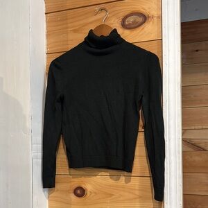 Gianni Petite VINTAGE SILK Blend Small S Turtleneck Black Sweater